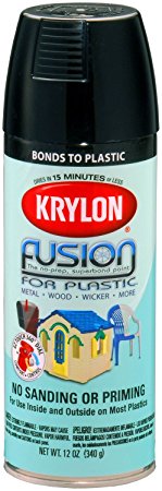 Krylon K02321000 Fusion For Plastic Aerosol Spray Paint, 12-Ounce, Gloss Black