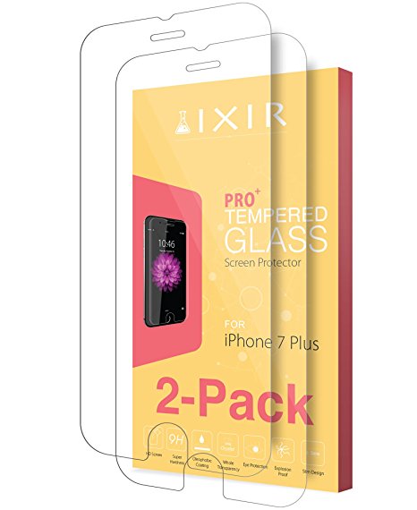 [2-Pack] iPhone 7 Plus Tempered Glass Screen Protector, IXIR [9H Extreme Hardness] {Full HD} {Easy Installation System} Tempered Glass Screen Protector for iPhone 7 Plus