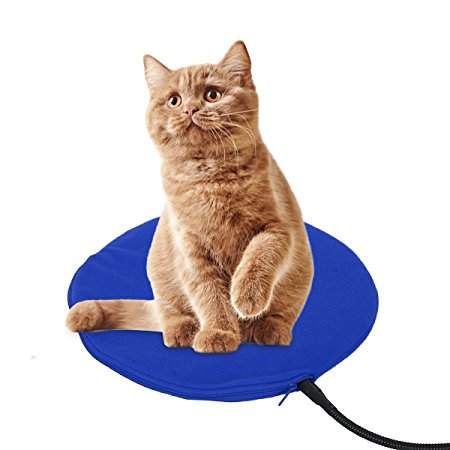 Pet Heating Pad,Fochea Dog Cat Electric Heating Pad Waterproof Adjustable Warming Mat with Chew Resistant Steel Cord Soft Removable Cover Overheat Protection