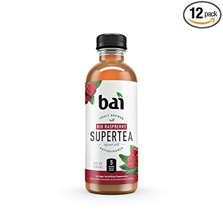 Bai Iced Tea, Rio Raspberry, Antioxidant Infused Supertea, Crafted with Real Tea (Black Tea, White Tea), 18 Fluid Ounce Bottles, 12 count