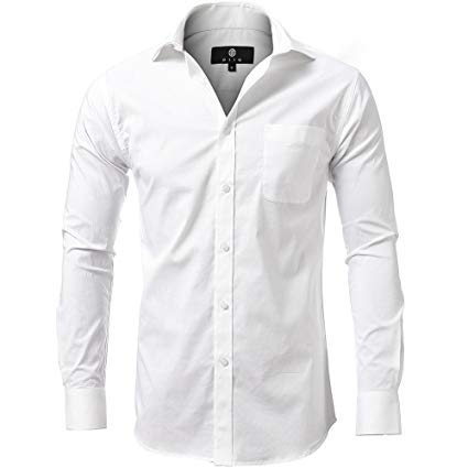 diig Dress Shirt for Men - Slim Regular Fit Work Shirt, White Red Blue XS M 2 XL