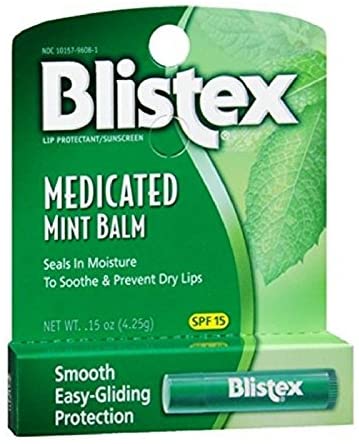 Blistex Medicated Mint Balm SPF 15 0.15 oz (Pack of 6)