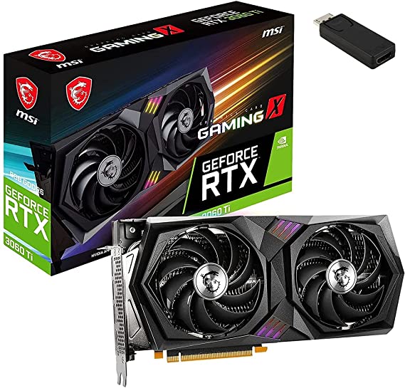 MSI NVIDIA GeForce RTX 3060 Ti Gaming X LHR 8GB GDDR6 VRAM Graphics Card X RGB Dual TORX 4.0 Fans 4864 CUDA Cores PCIe 4.0 x 16 DirectX 12 3 x DisplayPort 1 x HDMI Mazepoly Accessory