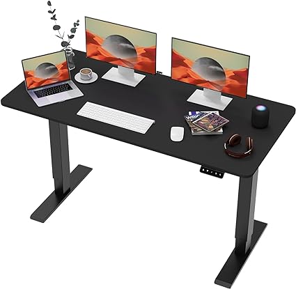 SANODESK Electric Standing Desk One Piece Desktop Height Adjustable Standing Desk Sit Stand Desk Stand Up Desk for Home Office