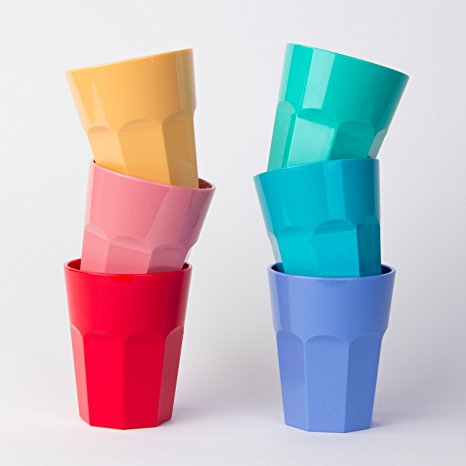 Cupture The Small Cup - Plastic Tumblers, 12 oz, 6-Pack (Assorted Colors)