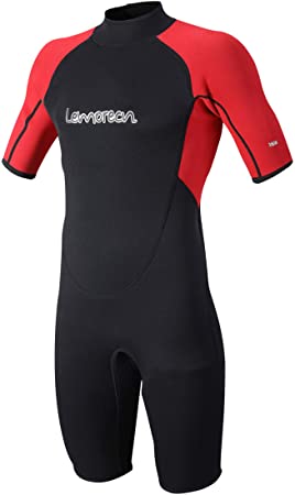 Lemorecn Wetsuits Adult's Premium Neoprene Diving Suit 3mm Shorty Jumpsuit