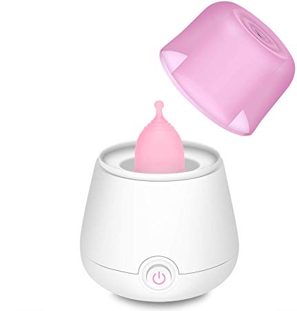 Menstrual Cup Sterilizer - Portable Anti-scalding One Button Control Steam Cleaner for All Size Menstrual Cups, Kegel Balls, Other Personal Small Articles (The Cup not Included)