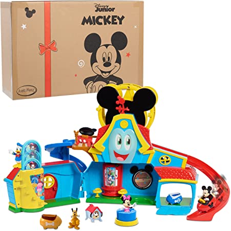 Mickey Mouse Disney Junior Funny The Funhouse 13 Piece Lights and Sounds Playset, Includes, Donald Duck and Bonus Pluto Figure, Amazon Exclusive, by Just Play