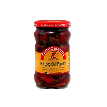 Tutto Calabria Hot Long Italian Chili Peppers in Oil Jar, 10.2-Ounce