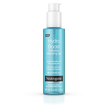 Neutrogena Hydro Boost Lightweight Hydrating Facial Cleansing Gel, Makeup Remover with Hyaluronic Acid, Dermatologist Recommended, Hypoallergenic, and Non Comedogenic, 6 oz