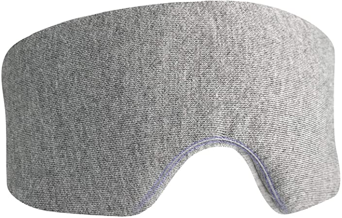 Mavogel Sleeping Eye Mask - Comfortable Cotton Sleep Mask for Women Men, 100% Handmade Light Blocking Sleeping Mask for Home/Flight/Shift Work, Grey