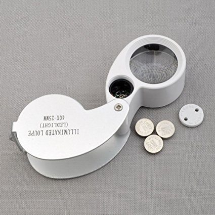 BestDealUK 45x 25mm Glass Magnifying Magnifier Jeweler Eye Jewelry Loupe Loop Led Light by BestDealUK