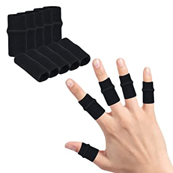 Yolev 10 Finger Splint Trigger Finger Splint Protectors Thumb Braces Support Elastic Finger Splint Compression Protector Braces for Relieving Pain Arthritis Aids