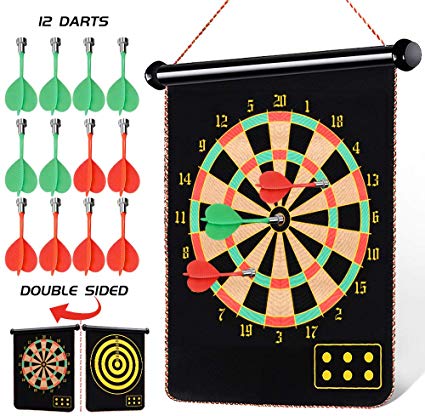 Magnetic Dart Board for Kids and Adult - 12pcs Magnetic Dart - Easily Hangs Anywhere-Excellent Indoor Game and Party Games - Best Kids Toy Gift for Boys Indoor Outdoor Games