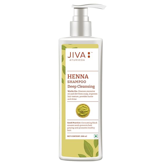 Jiva Heena Shampoo - 200 ml | Deep Cleansing Heena Shampoo for Long, Healthy & Strong Hair | Pack of 1
