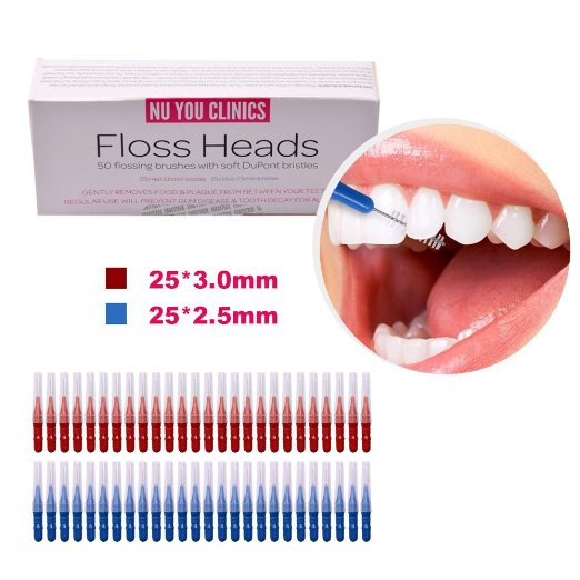 Interdental Brush,50 Count Toothpick Tooth Flossing Head Oral Dental Hygiene Brush,Tooth Cleaning Tool