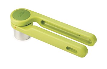 Joseph Joseph 20102 Helix Garlic Press Mincer Ergonomic Twist-Action Hand Juicer Stainless Steel, Green