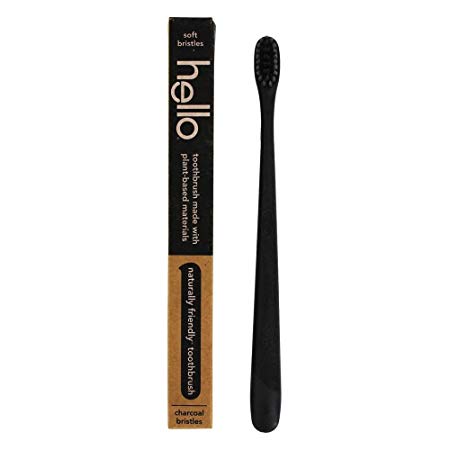 Hello BPA Free Charcoal Bristle Toothbrush - Soft - 1ct Black