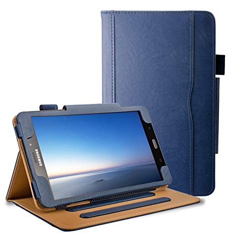 SYNTAK Samsung Galaxy Tab E 8.0 Case - [Corner Protection] Slim Lightweight Stand Folio Cover Case For Galaxy Tab E 32GB SM-T378 / Tab E 8.0-inch SM-T375 / SM-T377 Tablet (Blue)