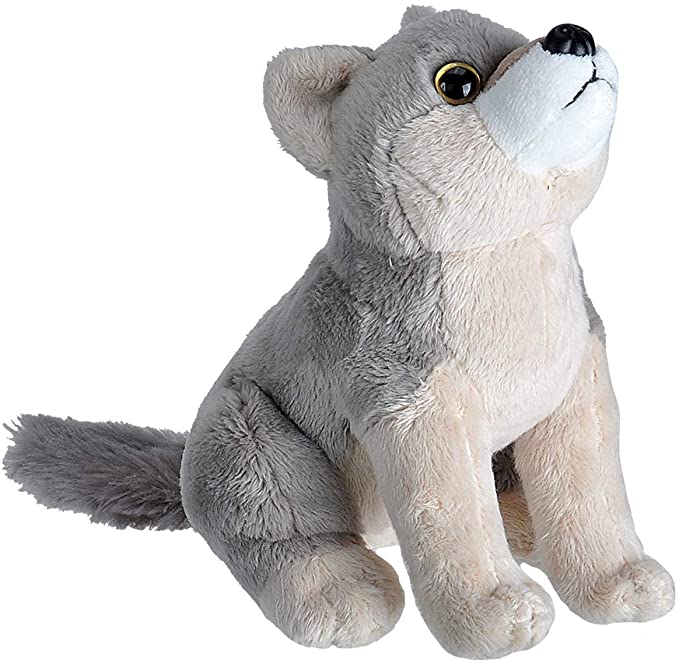 Wild Republic Wild Calls Wolf, Authentic Animal Sound, Stuffed Animal, Eight Inches, Gift for Kids, Plush Toy, Fill is Spun Recycled Water Bottles