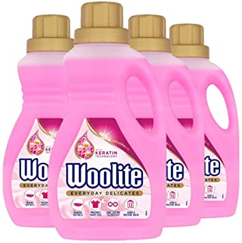 Woolite Laundry Detergent Liquid, Delicates, Hand & Machine Wash - 4 Bottles x 750ml (3000ml)