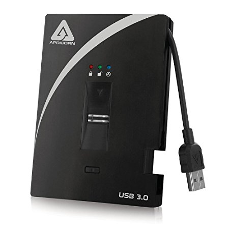 Apricorn Aegis Bio 3 128 GB SSD USB 3.0 256-bit Encryption Portable Hard Drive A25-3BIO256-S128 (Black)