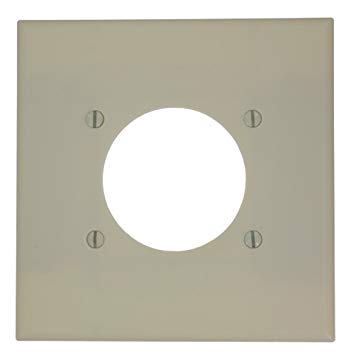 Leviton 80526-I 2-Gang Flush Mount 2.15-Inch Diameter, Device Receptacle Wallplate, Midway Size, Ivory