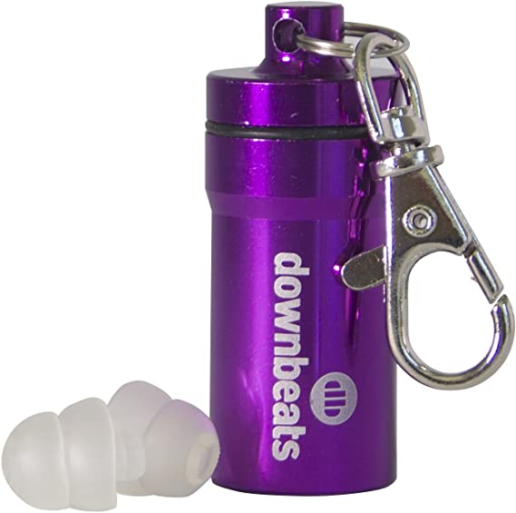 DownBeats Reusable High Fidelity Hearing Protection: Ear Plugs for Concerts, Music, Musicians, DJs, and Clubs (Purple)