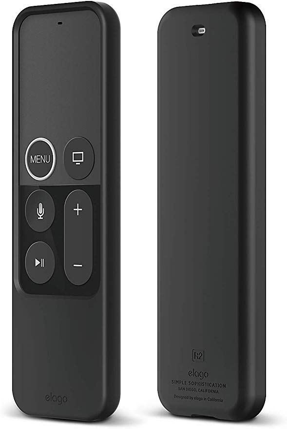 elago R2 Slim Case Compatible with Apple TV Siri Remote 4K / 4th Generation - Anti-Slip, Slim Fit, Durable Material, Scratch-Free Silicone, Shock Absorption (Black)