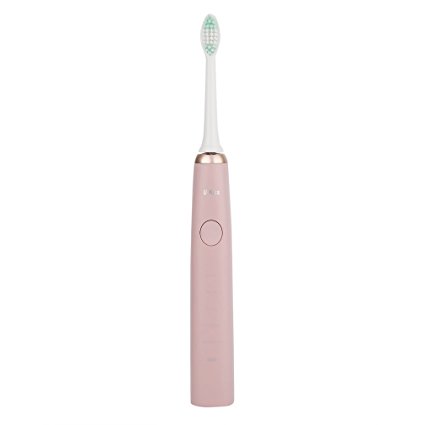 U-Kiss Sonic Electric Toothbrush Rechargeable 5 Series Brushing Modes for Gum Care Dental Health Waterproof IPX7 Built-in Timer (Pink)