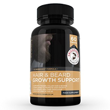 GRIZZLY ADAM Hair and Beard Growth Supplement - Vitamins For a Bigger Better Looking Beard