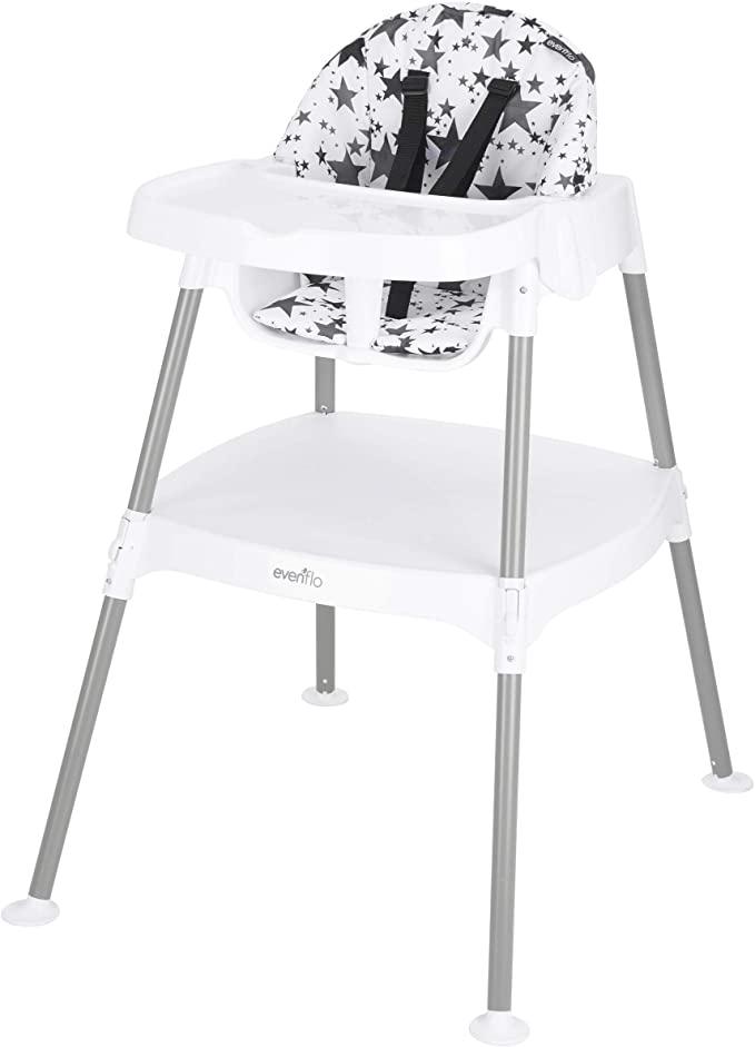 Evenflo 4-in-1 Eat & Grow Convertible High Chair, Pop Star, Grey, Medium