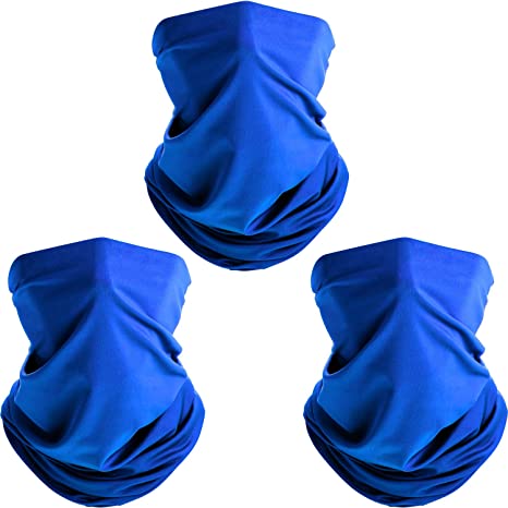 3 Face Bandana Seamless Outdoor Microfiber Motorcycle Scarf (Royal Blue)