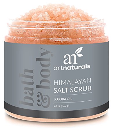 ArtNaturals Himalayan Salt Body Scrub - Deep Cleansing Exfoliator with Shea Butter, Dead Sea Salt, Vitamin C and Essential Oils - Moisturizes, Nourishes Soothes and Promotes Glowing - 591 ml.