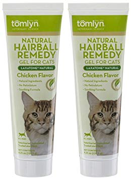 Tomlyn Natural Hairball Remedy Gel for Cats, Laxatone Natural, Chicken Flavor 4.25-Ounce (2 Pack)