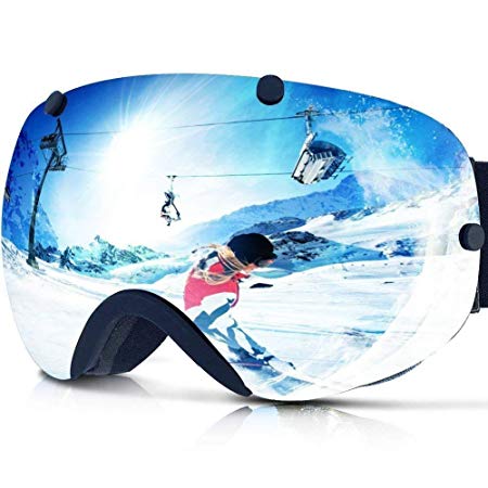 Zionor XA Ski Snowboard Snow Goggles for Men Women Anti-fog UV Protection Spherical Dual Lens Design