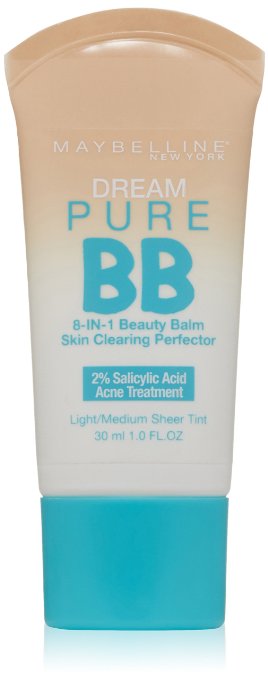 Maybelline New York Dream Pure BB Cream Skin Clearing Perfector, Light/Medium, 1 Fluid Ounce (Packaging may vary)