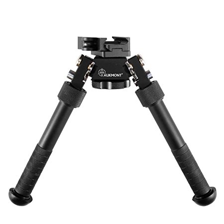 Aukmont Tactical Quick QD CNC 6.5 - 9.5 Inch Bipod Flat Adjustable Two Screw Standard Hunting Airsoft