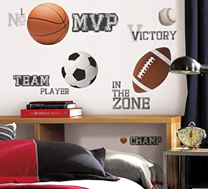 RoomMates All Star Sports Saying Peel and Stick Wall Decals