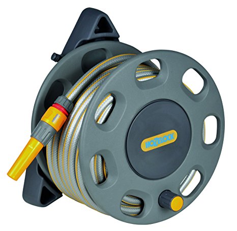 Hozelock Wall Mounted Compact Hose Reel with 15 m Hose - Colour May Vary