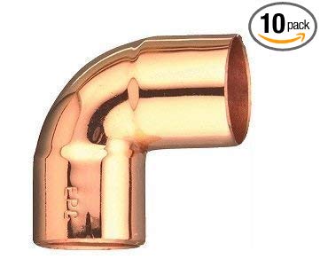 Copper Plumbing Pipe Fitting Elkhart 1" C x C 90 Degree Elbow - 10 Pack