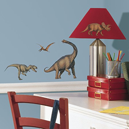 RoomMates RMK1043SCS Dinosaurs Peel & Stick Wall Decals, 16 Count