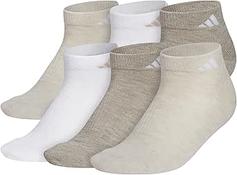 adidas Women's Athletic Cushioned Cut Socks (6-pair) Low Profile Arch Compression for a Secure Fit