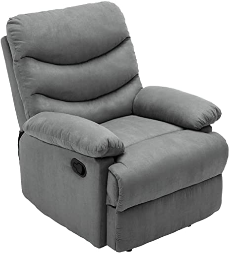 Recliner Chair for Living Room, Modern Recliner Chair for Living Room, Manual Adjustable Recliner Chair Recliner Sofa for Living Room Bedroom Office Theater, High Back Comfortable Recliner Chair Grey