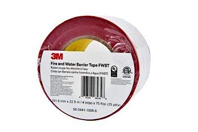 3M Fire and Water Barrier Tape FWBT4, 4 in x 75 ft, 1 roll