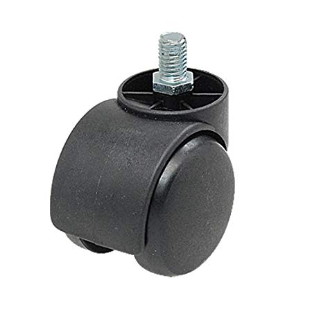 uxcell M10 Coarse Thread Stem Connector Twin-wheel Black Chair Trolley Caster