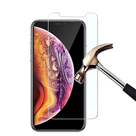 KP TECHNOLOGY iPhone Xs Max Tempered Glass Screen Protector Easy Bubble-Free Installation HD Ultra Clear shatterproof with 9H Hardness and Anti Fingerprint Oleo-phobic Coating (Apple iPhone Xs Max, Screen Protector)