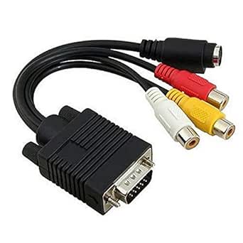 High Performance VGA SVGA to S-Video 3 RCA Composite AV TV Out Adapter Converter Cable for PC Laptop