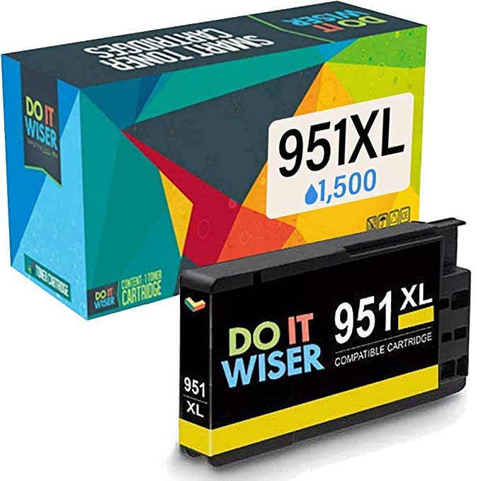Do it Wiser Compatible Ink Cartridge Replacement for HP 950XL 951XL 950 951 HP OfficeJet Pro 8600 8610 8620 8630 8625 8100 8615 8640 8660 251dw 276dw (Yellow)