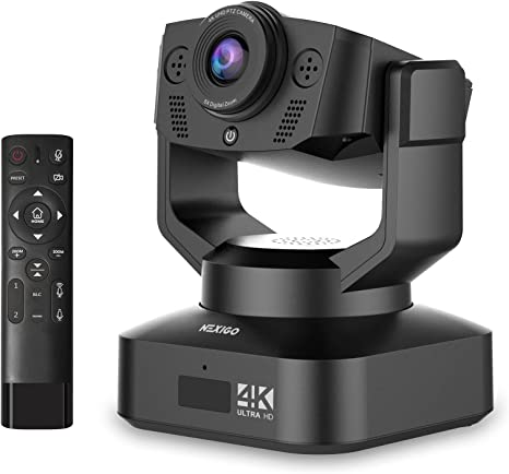 Zoom Certified, NexiGo N990 4K PTZ Zoomable Webcam, Sony Starvis Sensor, Video Conference Camera with 5X Digital Zoom, Position Preset, Dual Stereo Mics, for Skype/Teams/Zoom Meetings